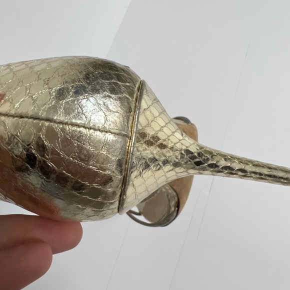 Jimmy Choo Straits D’Orsay Gold Heels - Picture 7 of 14